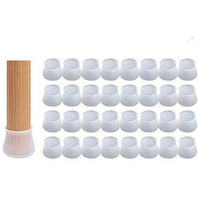 Zhuge Furniture Silicone Protection Cover, Transparent Anti-Slip Chair Leg Caps Furniture Table Feet Covers Pads Tips Floor Protectors Scratches Noise Prevent (32-Pack)
