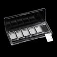 thumbnail image 1 of Paleta de sombras de ojos vacía para maquillaje, 6 ranuras de plástico transparente para sombras de ojos, lápiz labial o rubor y polvos, con bandeja dispensadora de aluminio, rellenable, 1 of 4