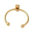 thumbnail image 3 of 50pc Ion Plating(IP) 304 Stainless Steel Open Cuff Ring Components Pad Ring Setting Rectangle Real 18K Gold Plated Tray: 7x3mm 1.5mm Adjustable, 3 of 3