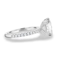 thumbnail image 3 of 3.00Ct Elongated Cushion Cut Moissanite Engagement Ring, Triple Eagle Claw & Pavé, 14K White Gold, 3 of 8