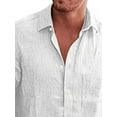 thumbnail image 3 of Gvmfive Mens Casual Shirts Long Sleeve Solid Top Shirt, 3 of 5