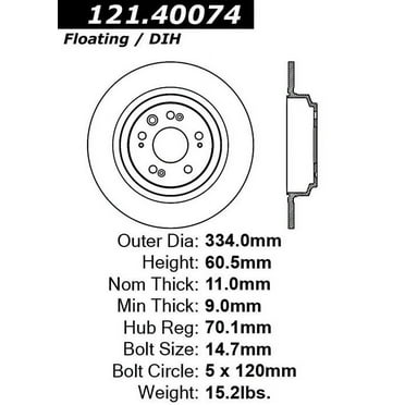 C-Tek Disc Brake Rotor 121.40074 Fits select: 2009-2014 ACURA TL