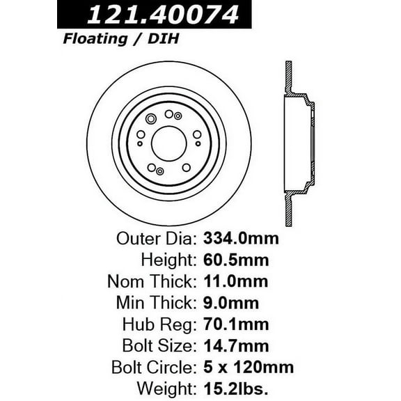 C-Tek Disc Brake Rotor 121.40074 Fits select: 2009-2014 ACURA TL