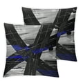 thumbnail image 2 of ARISTURING Geometric Circle Pillow Cover Blue Gray Black Lines Graffiti Decor Cushion Cover for Car Couch Sofa Modern Abstract Simple Style Cushion Case for Men Set of 2, 2 of 6