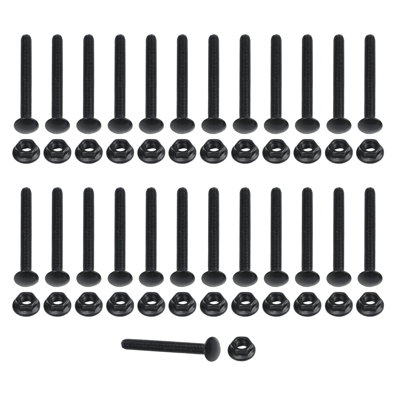 25-Pack M5 x 30mm Stainless Steel Carriage Bolts & Flange Nuts for