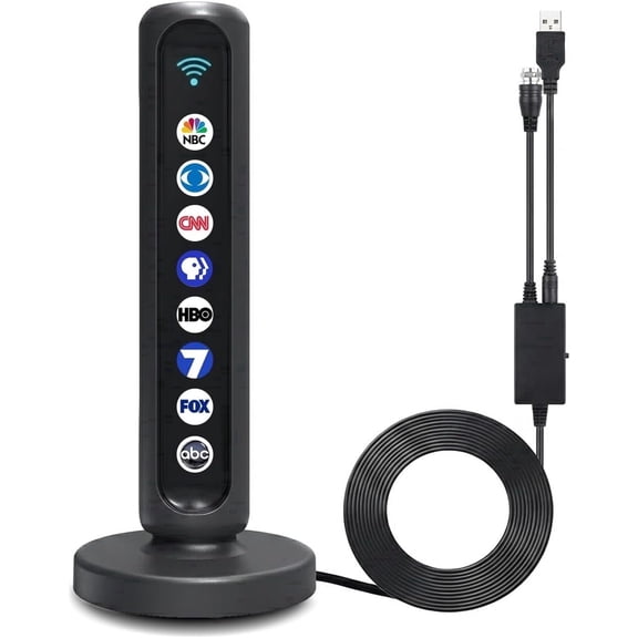 Digital HD TV Antenna for Smart TV Indoor - 580 Miles High Gain Range - Amplified Signal Booster with Dual Switch for 4K 1080P Local Channels - Support Fire Stick & Older TVs