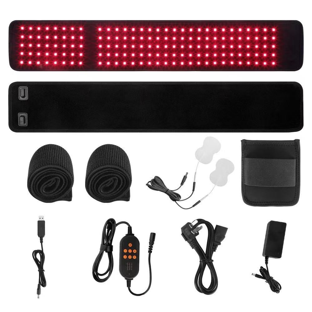 Red Light for Foot & Body, 640nm&660nm&880nm Infrared Light Belt for Foot and Ankle, Light Wavelength&Temp Adjust, 3 Pulse Mode, 10/20/30min Timer