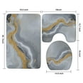 thumbnail image 3 of Gray Gold Marble Pattern Bathroom Rugs Sets 3 Piece,Toilet Cover Set,Absorbent Non Slip Bathroom Mats Sets with U-Shaped Contour Rug Toilet Rug Set, 3 of 5