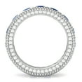 thumbnail image 2 of Sz 7 Sterling Silver 925 Princess Cut Blue & White Cubic Zirconia CZ Eternity Band Ring, 2 of 3
