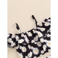 thumbnail image 4 of Suealasg Toddler Girl Summer 2Pcs Clothes Set 1T 2T 3T 4T Kids Girl Short Sleeve Off Shoulder Daisy Print Tops Shorts Sets, 4 of 6