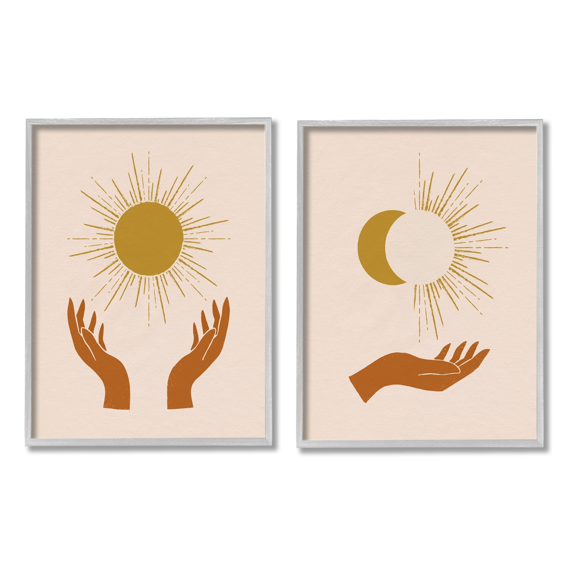 Stupell Industries Boho Chic Hands Embracing Enlightened Eclipsed Sky ,24 x 30, Design by Victoria Barnes