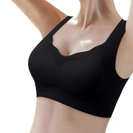XJDJHC Everyday Bras For Women Ladies Thin Seamless Vest Soft Support Large Chest Small Half Fixed Cup Breathable Bra Comfortable Sleep Underwear