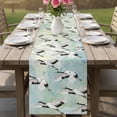 thumbnail image 4 of Teal White Birds Table Runner 90 Inches, Vintage Animals Farmhouse Retro Art Bed Runner Dresser Scarves Tabletop for Indoor Outdoor Parties/Ceremony/Banquet, 13" x 90", 4 of 8