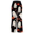 thumbnail image 5 of Fiaer,Halloween Wide Leg Plus Size Pants for Women,Women's Pumpkins Printed Baggy Elastic Waist Trousers,Ladies Drawstring Trendy Lounge Joggers Light Purple S, 5 of 5