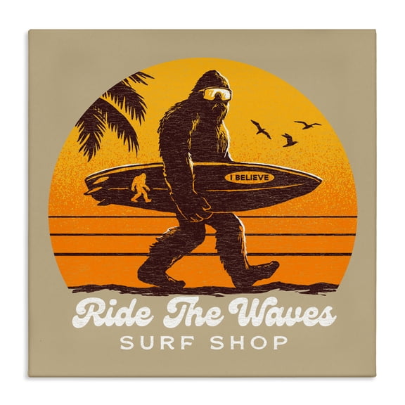 Stupell Industries Eclectic Ride The Waves Surf Shop Canvas Art, 17 x 17, by Jedco Brands Inc.
