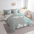 thumbnail image 3 of Manfei Retro Flower 7-Piece Bedding Comforter Set,Vintage Floral King Bedding Sets,Gray Blue Bed Sheets For Men Women,Super Cozy Room Decor Reversible, 3 of 8