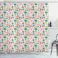 thumbnail image 1 of Nursery Shower Curtain, Happiness Theme with Funny Flowers Leaves Botany Blossoms Spring Joyful Caricature, Fabric Bathroom Set with Hooks, 69W X 84L Inches Extra Long, Multicolor, by Ambesonne, 1 of 3