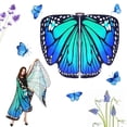 thumbnail image 1 of Mantón de alas de mariposa, disfraz de mariposa para adulto, tela suave, alas de mariposa encantadoras para mujer, accesorio de disfraz para carnaval, 2 uds., 1 of 5