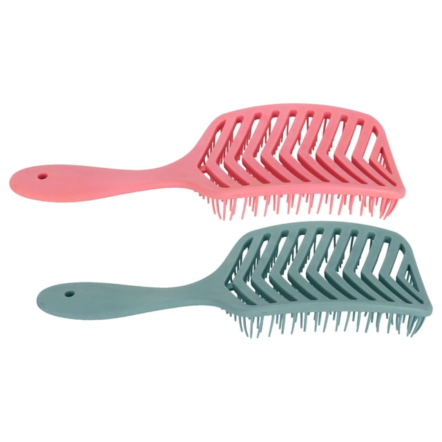 Detangling Styling Brush, Portable Wet Dry Vent Massage Brush Round Comb Teeth Blow Drying For Salon