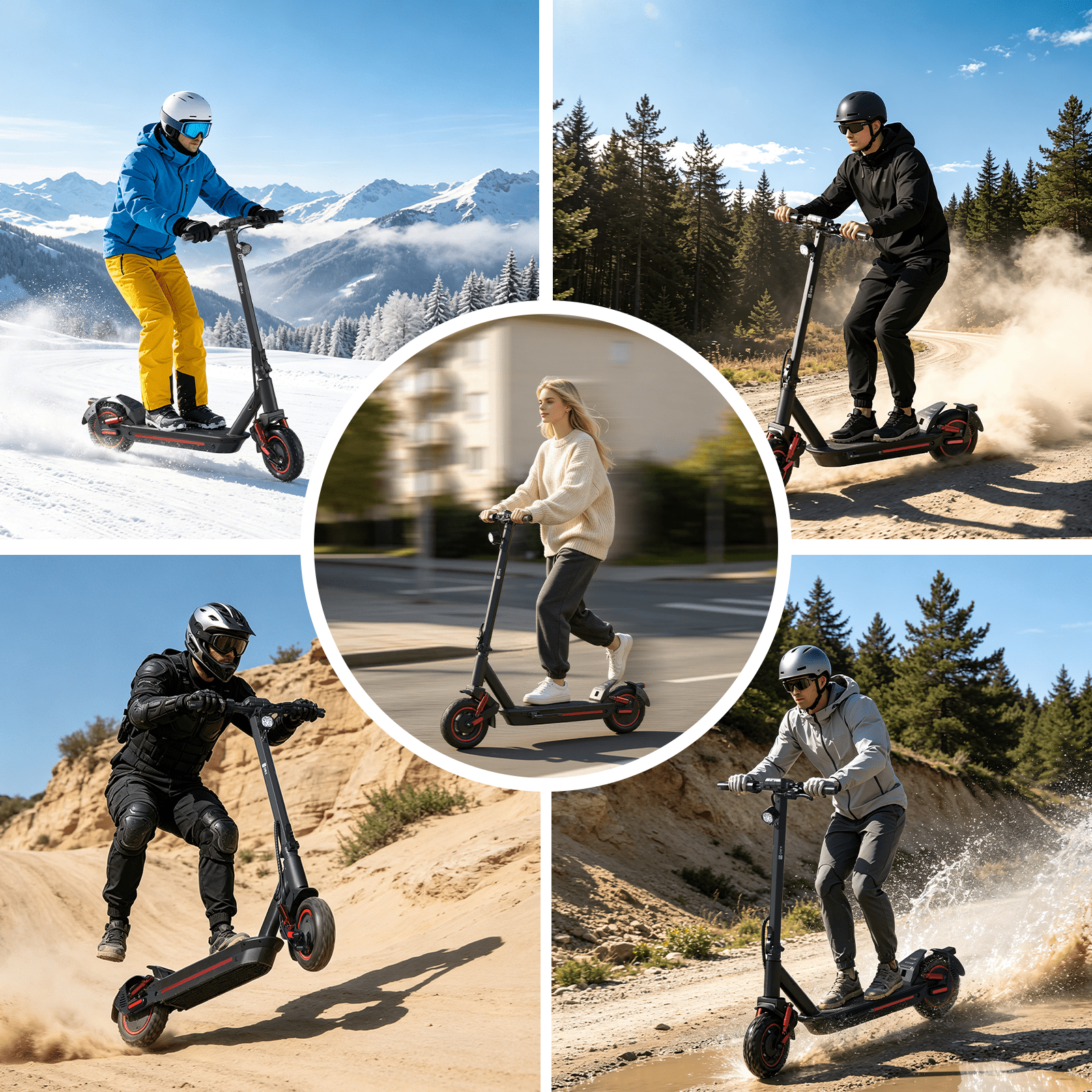 OBX Off Road Electric Scooter for Adults,1200W 30MPH High Speed,30-35 Miles,10" Pneumatic Tires,Heavy Duty Foldable E-Scooter with Dual Suspension