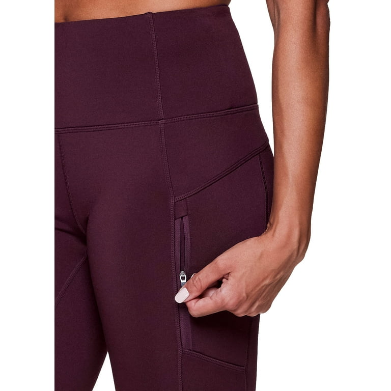 RBX Active Women's Full Length Fleece Lined Legging with Zipper Pockets