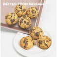 thumbnail image 2 of HONGBAKE 2 Pack 9.7"X7.6" Small Cookie Sheet, 57% Thicker Nonstick 1/8 Toaster Oven Pans, Heavy Duty Cookie Sheet Pan Set, Baking Sheet, Rose Gold, 2 of 9