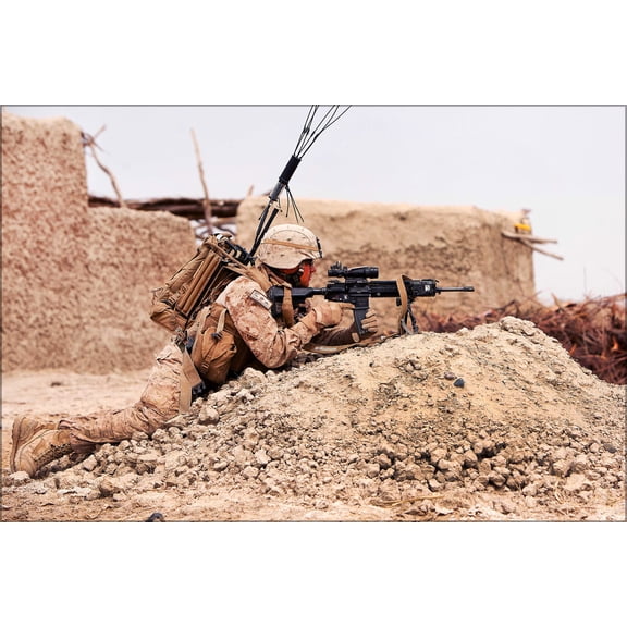 24"x36" Gallery Poster, U.S. Marine provides security