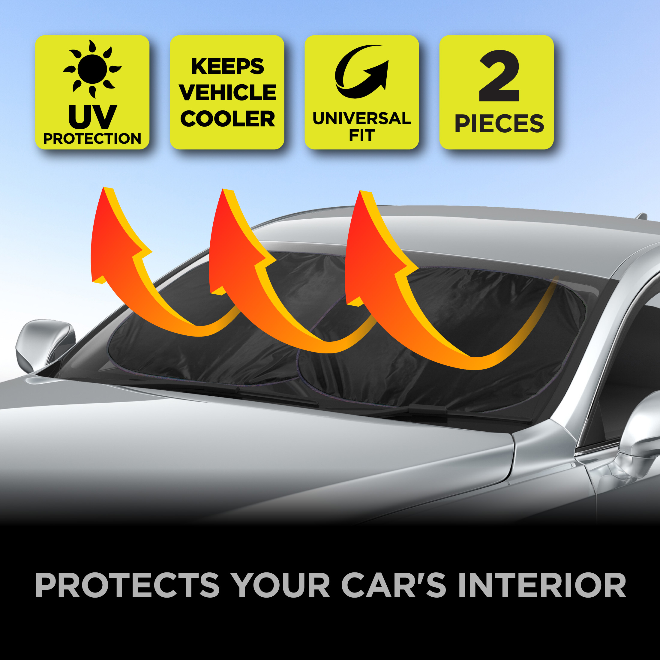Auto Drive Universal Fit Black Twist Sunshade, 1 Pair photo 2