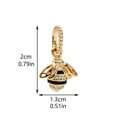 thumbnail image 2 of 925 Sterling Silver Golden Black Enamel Striped Queen Bee Dangle Charm for Bracelet Charms Bangle Pendant Jewelry, 2 of 5