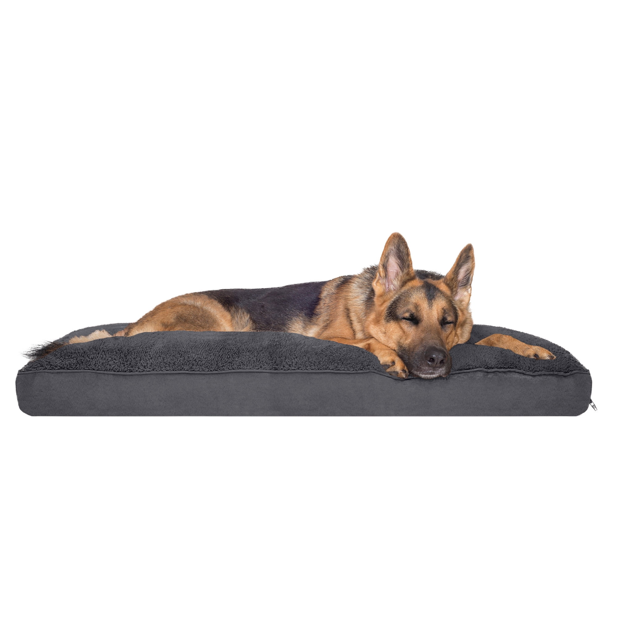 FurHaven Pet Dog Bed Deluxe Terry & Suede Snuggle Pillow Pet Bed for