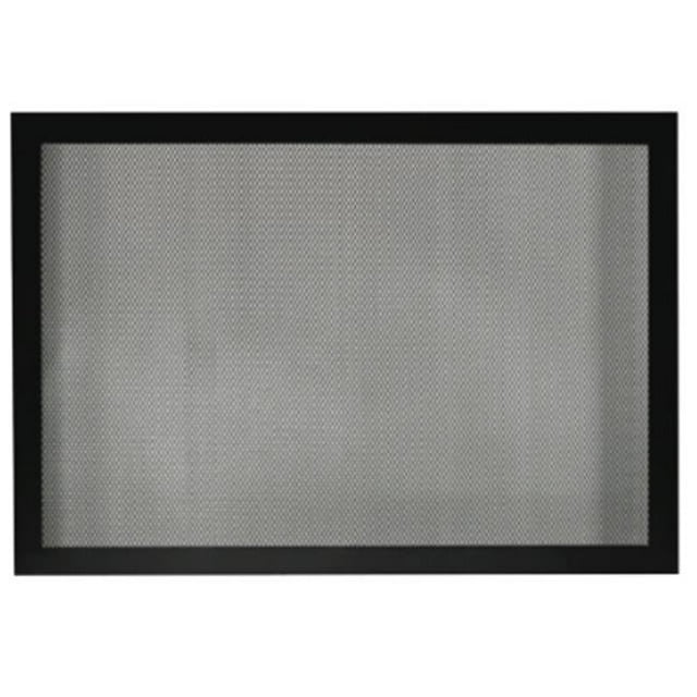 Cadre de Porte de Cheminée avec Écran Barrière, Noir