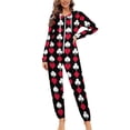 thumbnail image 4 of Playing Card Suits Inverted Unisex Adult Onesie Pajamas with Pockets for Women Men Hooded Loungewear, 4 of 8