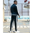 thumbnail image 3 of BUYJYA Men's Velour Tracksuit Set Velvet Sweatsuit Jogging Suits Full Zip Casual Jackets Pants 2 piece Warm Outfit Athletic Workout, 3 of 6