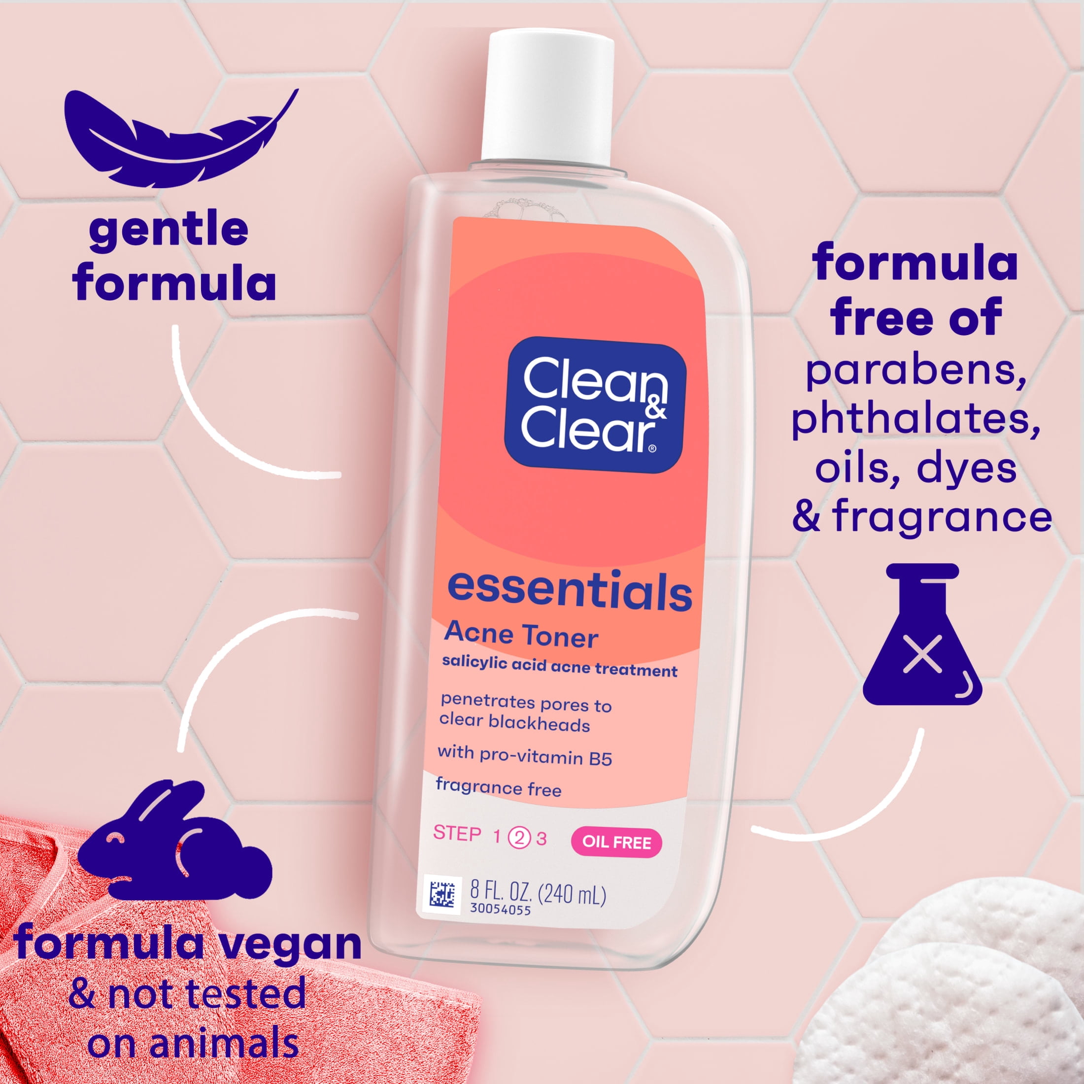 Clean & Clear Oil-Free Acne Toner, 2% Salicylic Acid, 8 fl. oz