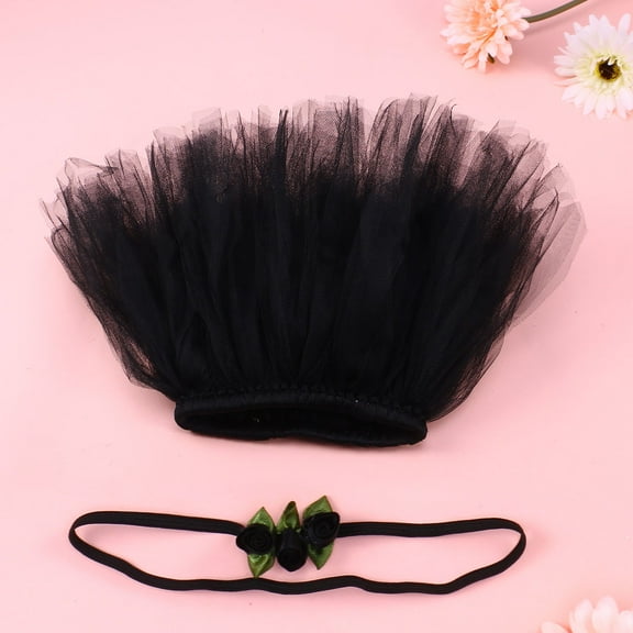 Niceauty tutu dress for girls Tulle Dress in Black 2Set Photography Performance