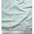 thumbnail image 1 of Soimoi Green Poly Georgette Fabric Cupcake Party Printed Fabric 1 Yard 52 Inch Wide, 1 of 3