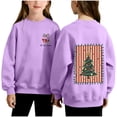 thumbnail image 2 of Cowsor Chandails en Molleton pour Filles Enfants Mignon Graphique Col Rond Chandail Tops Xmas Manches Longues Chemises de Vacances, 2 of 7