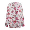 thumbnail image 5 of Womens Valentine Tops Henley Button Down V Neck Casual Top Valentine Fashion Tshirts Heart Print Long Sleeve T Shirts, 5 of 5