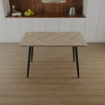 thumbnail image 2 of 47.24" Modern Wood-Look Dining Table, Black Metal Legs Mdf Table for Kitchen, Office & Small Spaces, 2 of 6