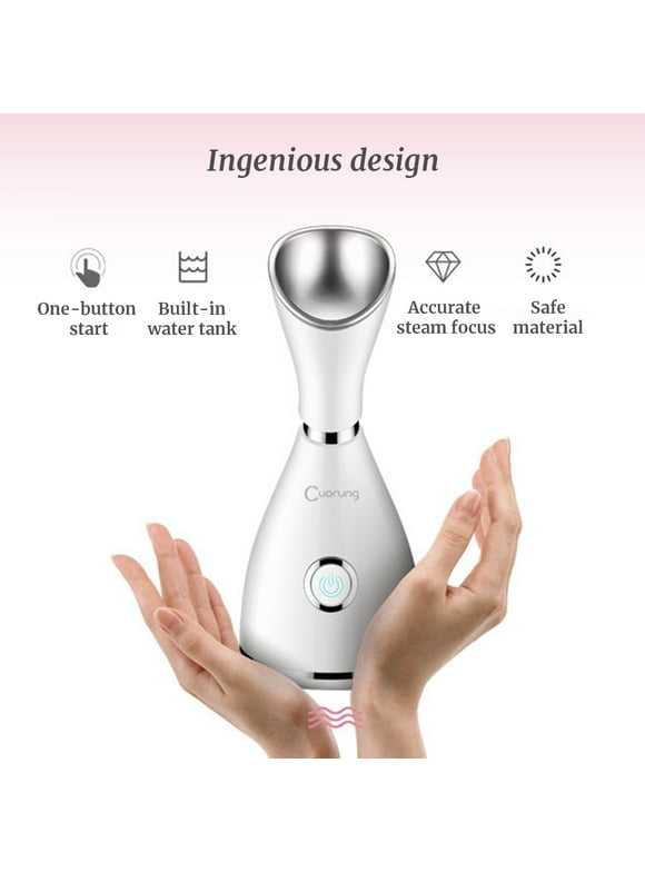Facial Steamer Personal Vaporizer Touch switch Warm Cold Mist for Moisturizing Home Humidifier Portable Home Skin Spa Steamers Ideal Gift White
