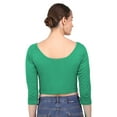 thumbnail image 2 of eloria Women's Cotton Scoop Neck Full Sleeve Tank Crop Tops Bustier Bra Vest Crop Top Bralette Readymade Saree Blouse for Women, 2 of 5