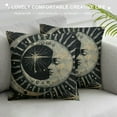 thumbnail image 3 of Chilfamy Bohemian Sun Moon Pillow Covers Galaxy Throw Pillow Covers for Couch, Constellation Starry Sky Cushion Covers, Exotic Style Golden Black Cartoon Decorative Square Pillow Cases White, 3 of 5