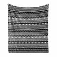 thumbnail image 1 of Aztec Soft Flannel Fleece Throw Blanket, Monochrome Geometrical Tribal Motifs Sun and Triangles Illustration, Cozy Plush for Indoor and Outdoor Use, 70" x 90", Charcoal Grey and White, by Ambesonne, 1 of 5