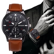 Weicam 6 Pcs Wholesale Watches Men Retro Leather Strap Watch Analog Quartz Wrist Watches