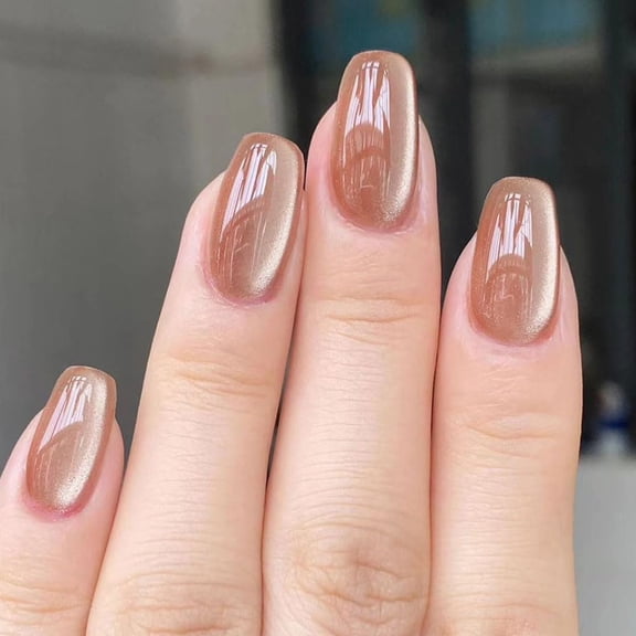 Cat Eye Press on Nails Medium Square Acrylic Fake Nails with Design Glue on Glossy Full Cover Artificial Gel False Stick on Nail for Girls Women Wedding Manicure Gifts 24Pcs Cat Eye A19 1 Count (Pack