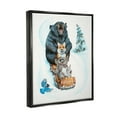 thumbnail image 3 of Stupell Industries Sledding Wildlife Snow Scene Animals & Insects Painting Black Floater Framed Art Print Wall Art, 17 x 21, 3 of 9