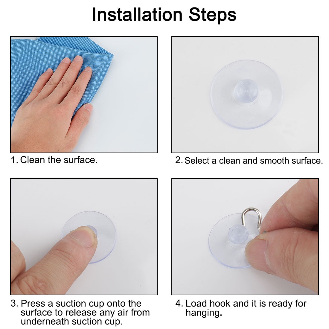 Unique Bargains 34pcs Suction Cup Hooks 1 Inch Diameter Wall Hook Removable Kitchen Holder