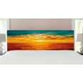 thumbnail image 1 of Ocean Headboard, Sunset Clouds Exotic Seaside with Sun Rays Evening View Picture Print Art, Upholstered Decorative Metal Bed Headboard with Memory Foam, King Size, Multicolor, by Ambesonne, 1 of 4