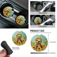 thumbnail image 6 of Yuyamidu 15 PCS Sloth Car Seat Covers Set Sunflower Car Seat Protector with Steering Wheel Cover Seat Belt Pads Trash Bin Car Air Vent Pouch Rear View Mirror Protector Coasters Key Chain, 6 of 7