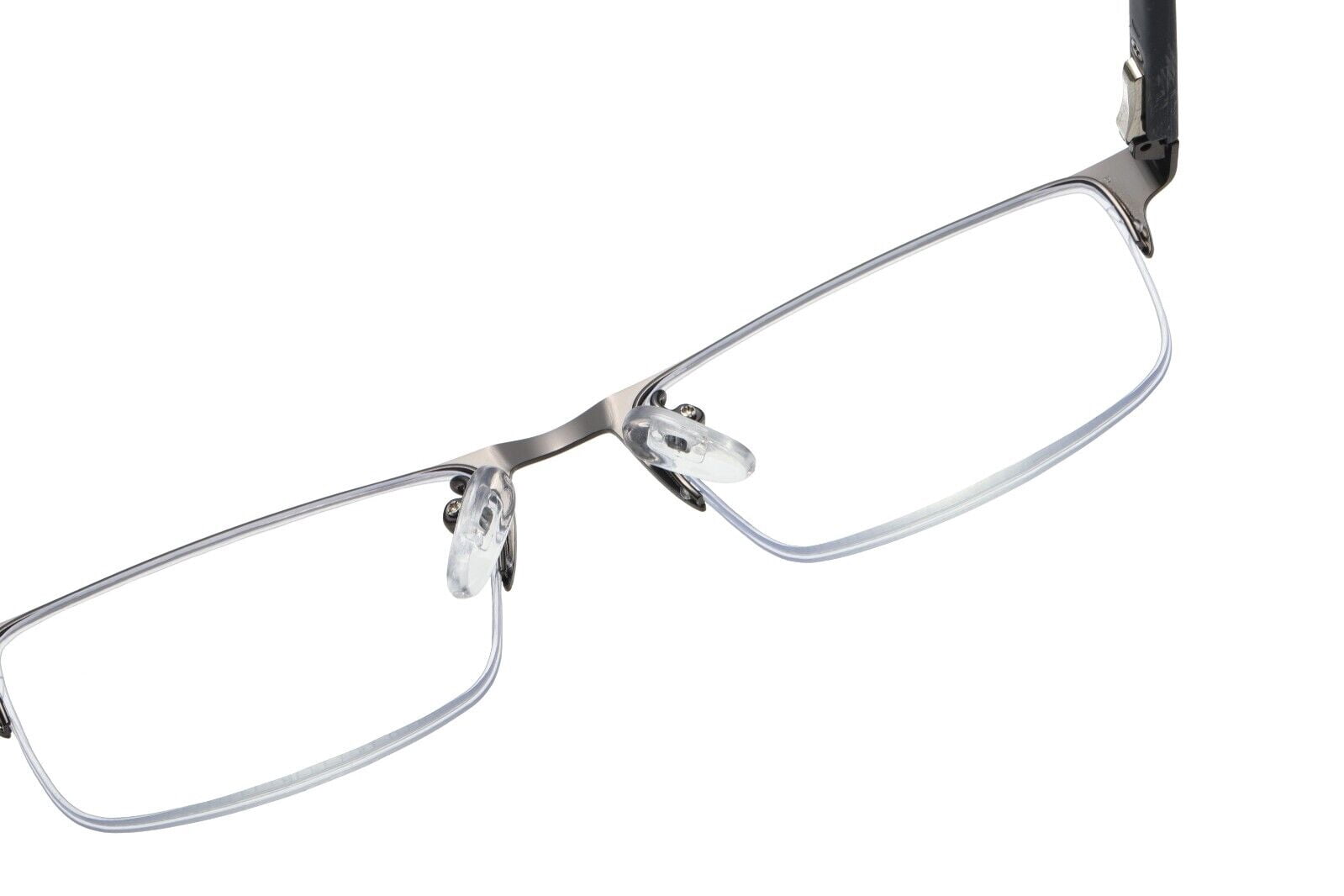8 PK Men's Blue Light Blocking Reading Glasses - Rectangular Metal Half-Frame - Spring Hinge Readers +3.00
